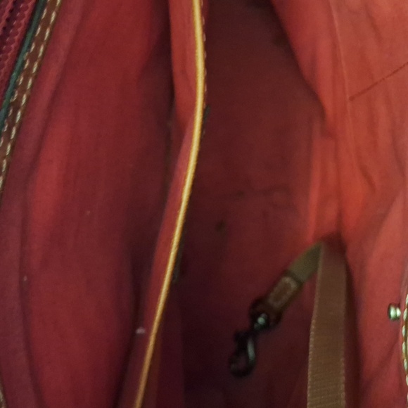 Dooney and Burke large red crocodile print tote - Picture 2 of 4